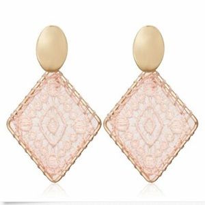 Boho 🎉HP🎉 Geometric Dreamcatcher Earrings - Pink